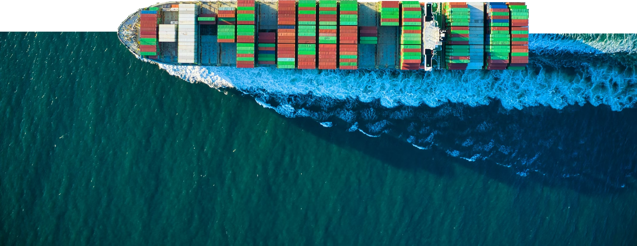 Cargo container ship aerial view